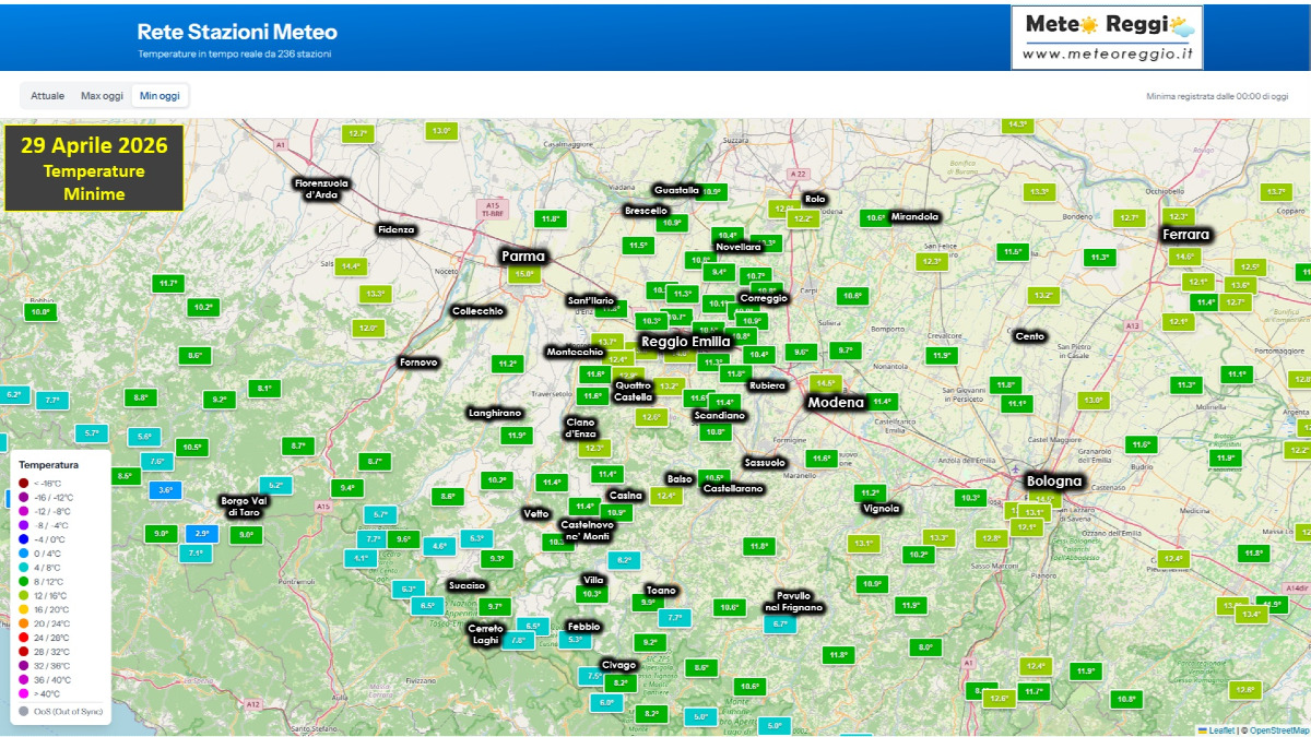 Bollettino meteo delle 07:30 - Nebbie sulla Pedecollinare