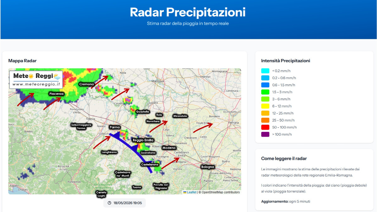 Bollettino meteo delle 19:30 - Acquazzoni sparsi in Pianura
