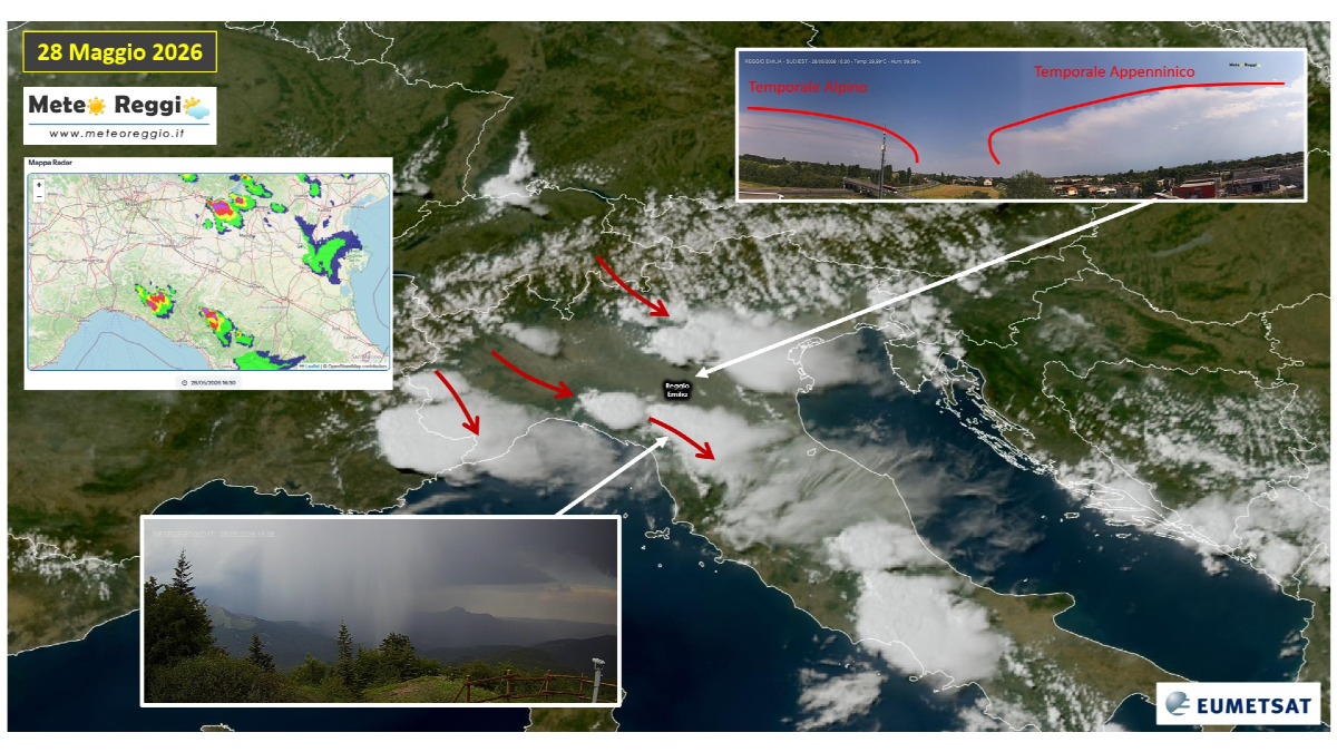 Bollettino meteo delle 17:00 - Temporali in Appennino, cielo minaccioso a nord