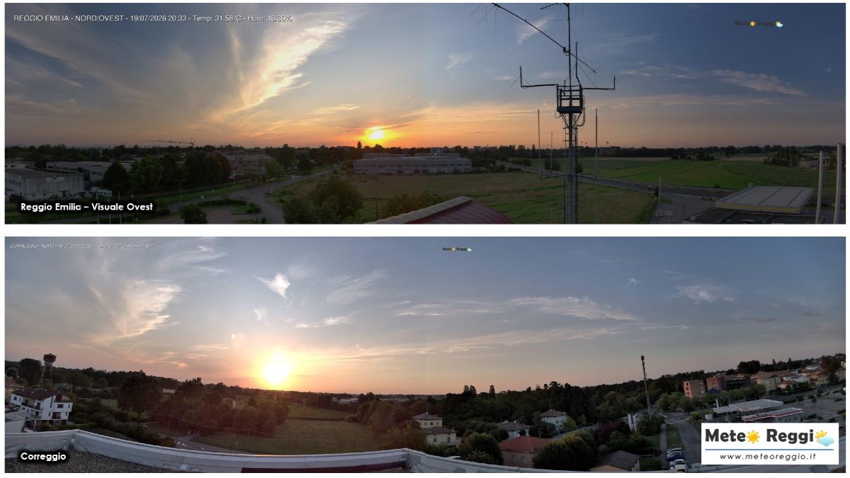 Bollettino meteo delle 21:00 - Tramonto sereno dopo i temporali