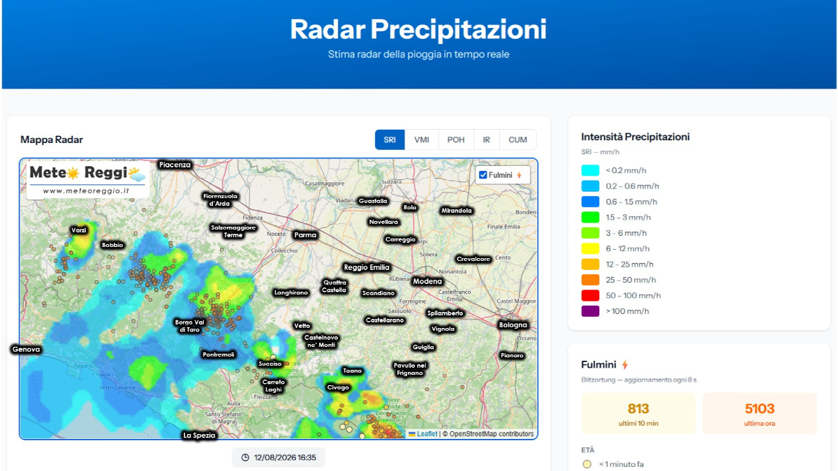 Bollettino meteo delle 17:30 - Temporali in Appennino, gran caldo in Pianura