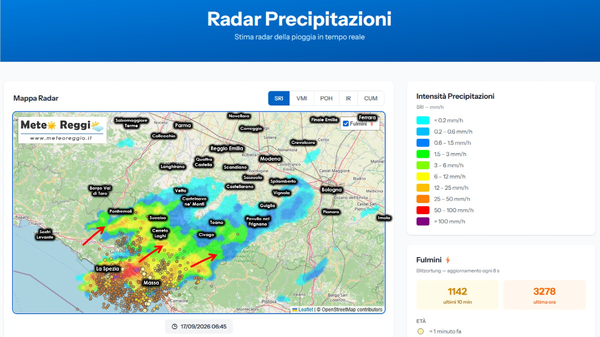 Bollettino meteo delle 07:15 - Temporali oltre il Crinale, cielo coperto