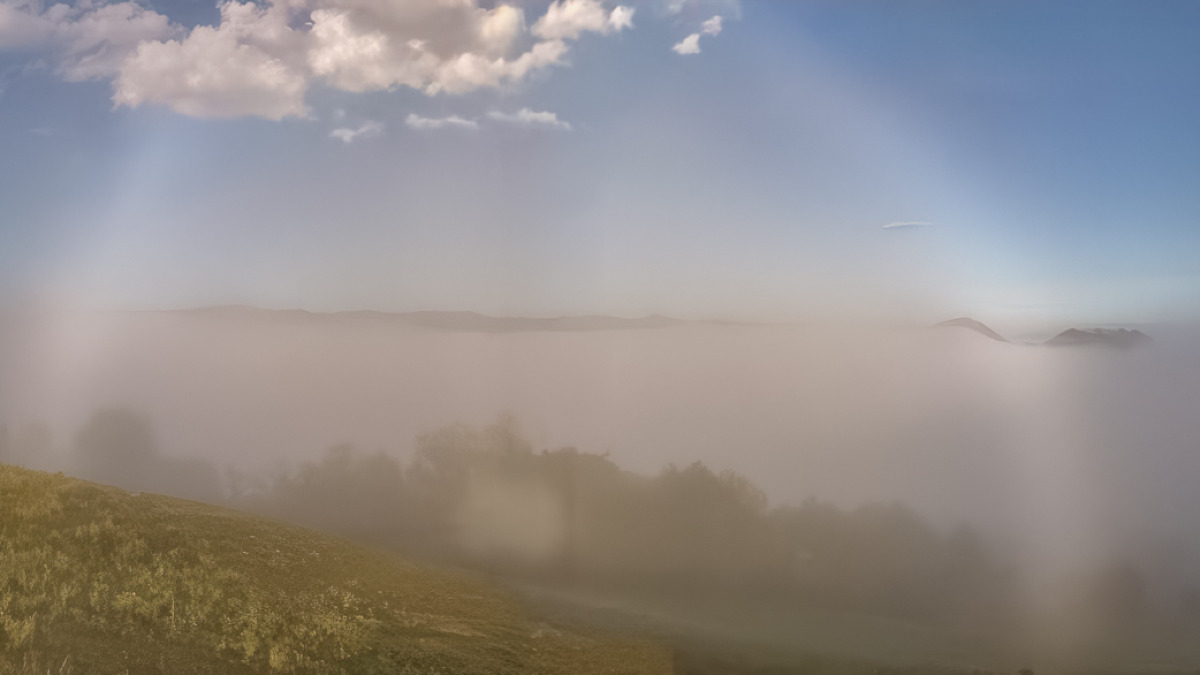 Uno spettro bianco nel mattino: l'Arcobaleno di Nebbia a Casina!