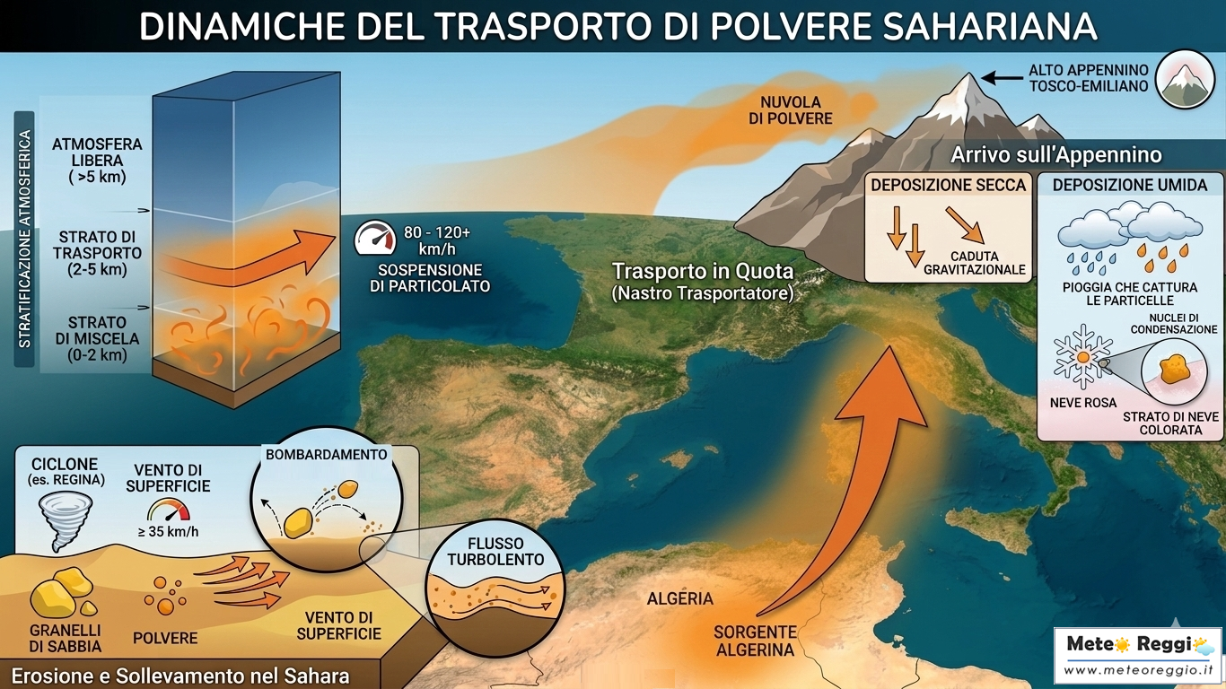 A che velocità deve andare il vento per prendere in carico la polvere del deserto?