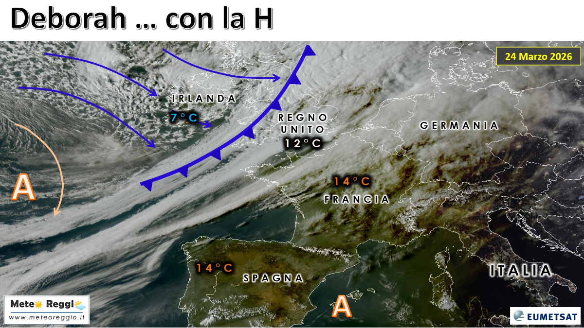 Arriva "Deborah": il ciclone atlantico che spazzerà il Reggiano