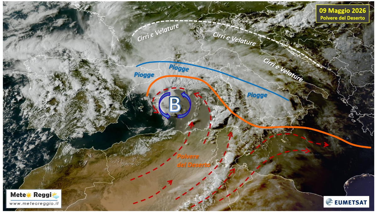 Il Vortice Mediterraneo e il Carico di Polvere Sahariana