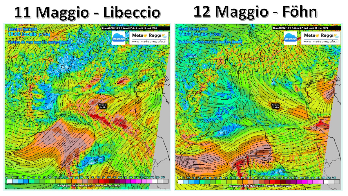 Dall'Appennino alle Alpi: il Reggiano nella morsa del vento tra Libeccio e Foehn