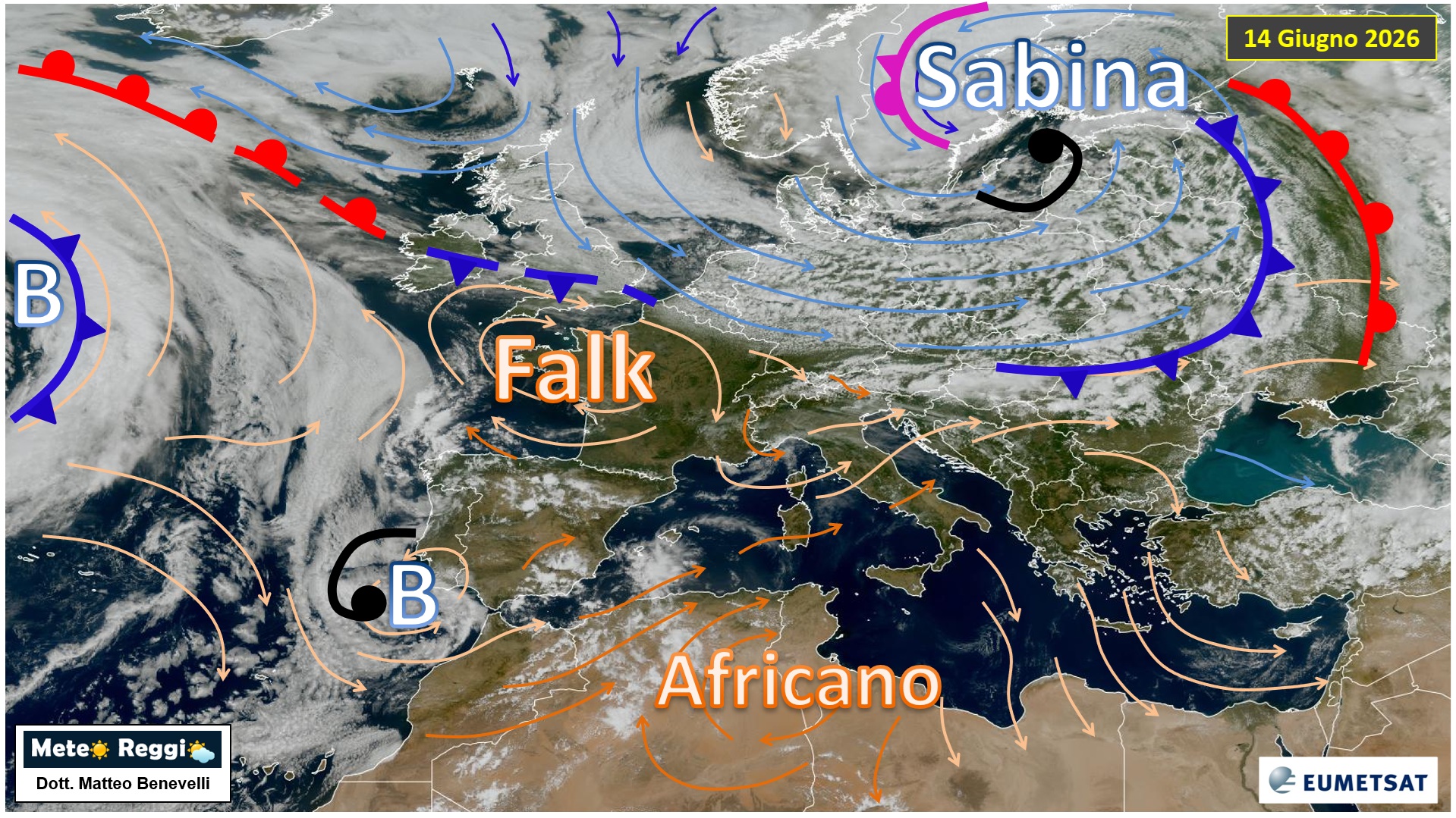 Immagine satellitare 14 giugno 2026