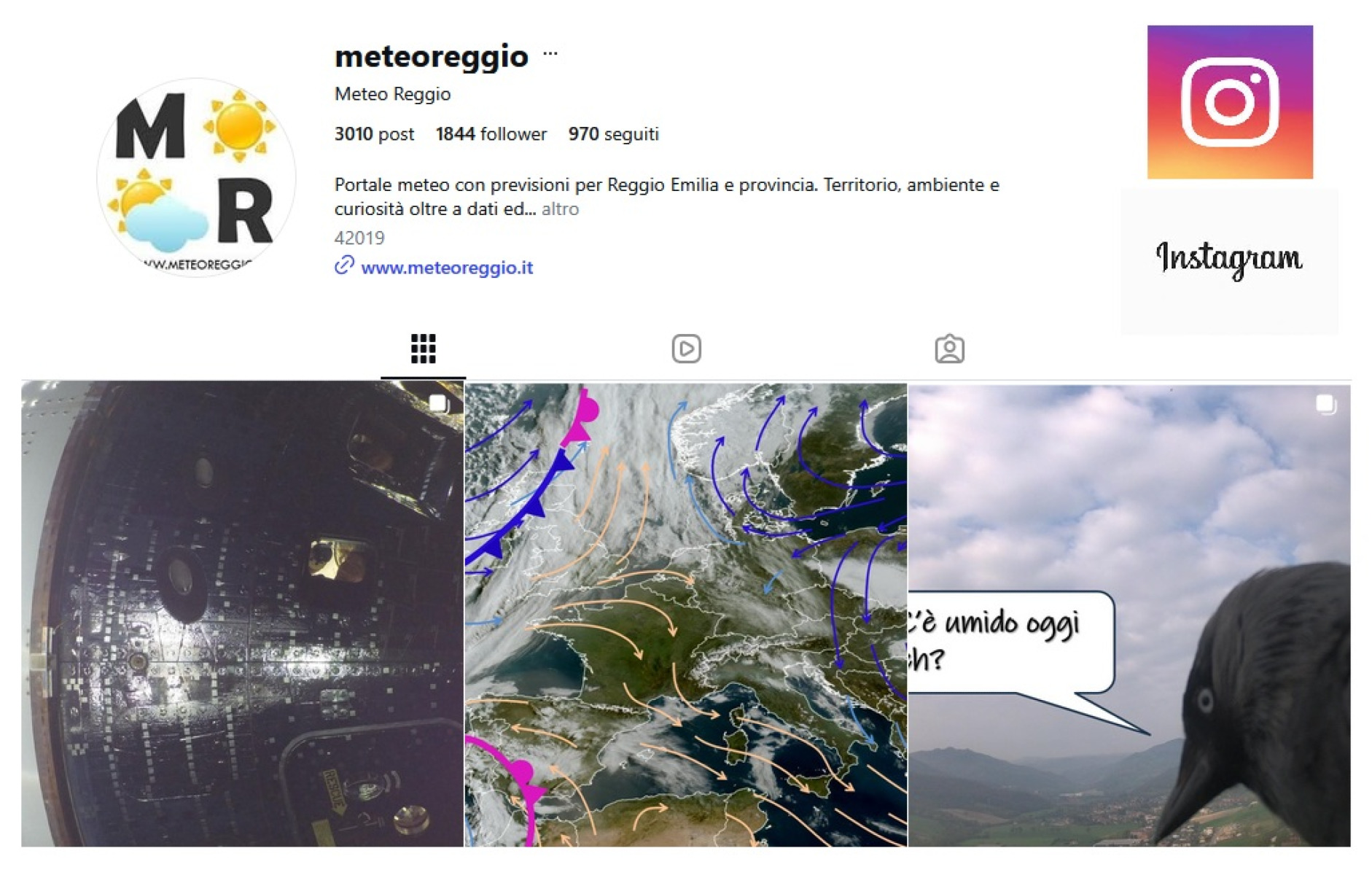 Nasce il profilo Instragram di Meteo Reggio
