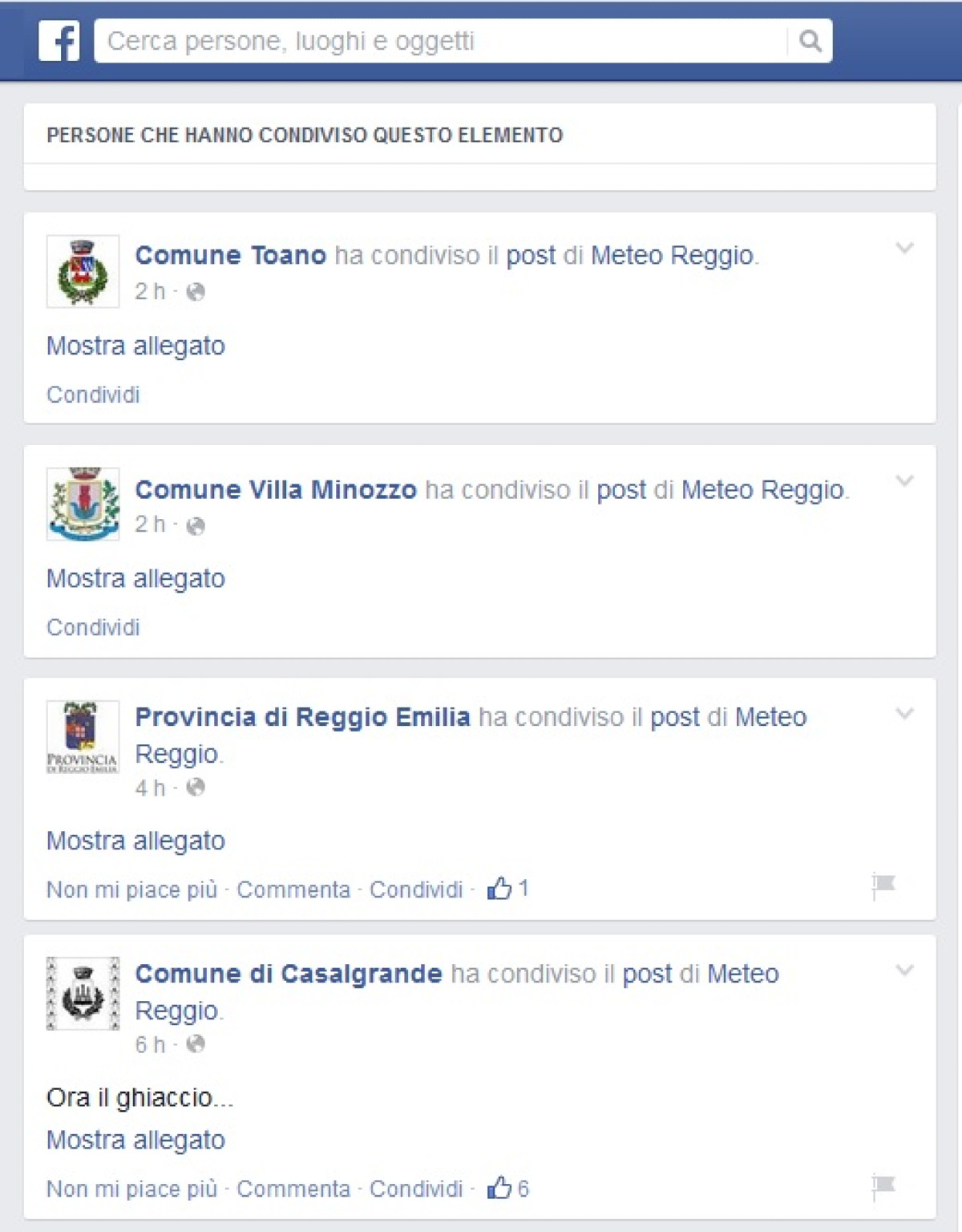 Primi risultati