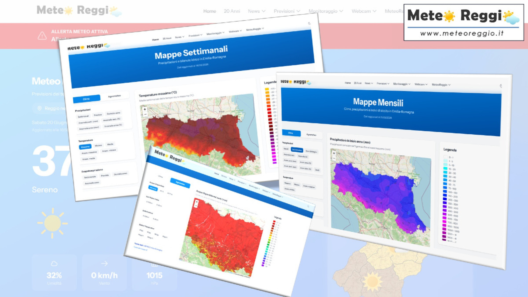 Mappe interpolate giornaliere, settimanali e mensili