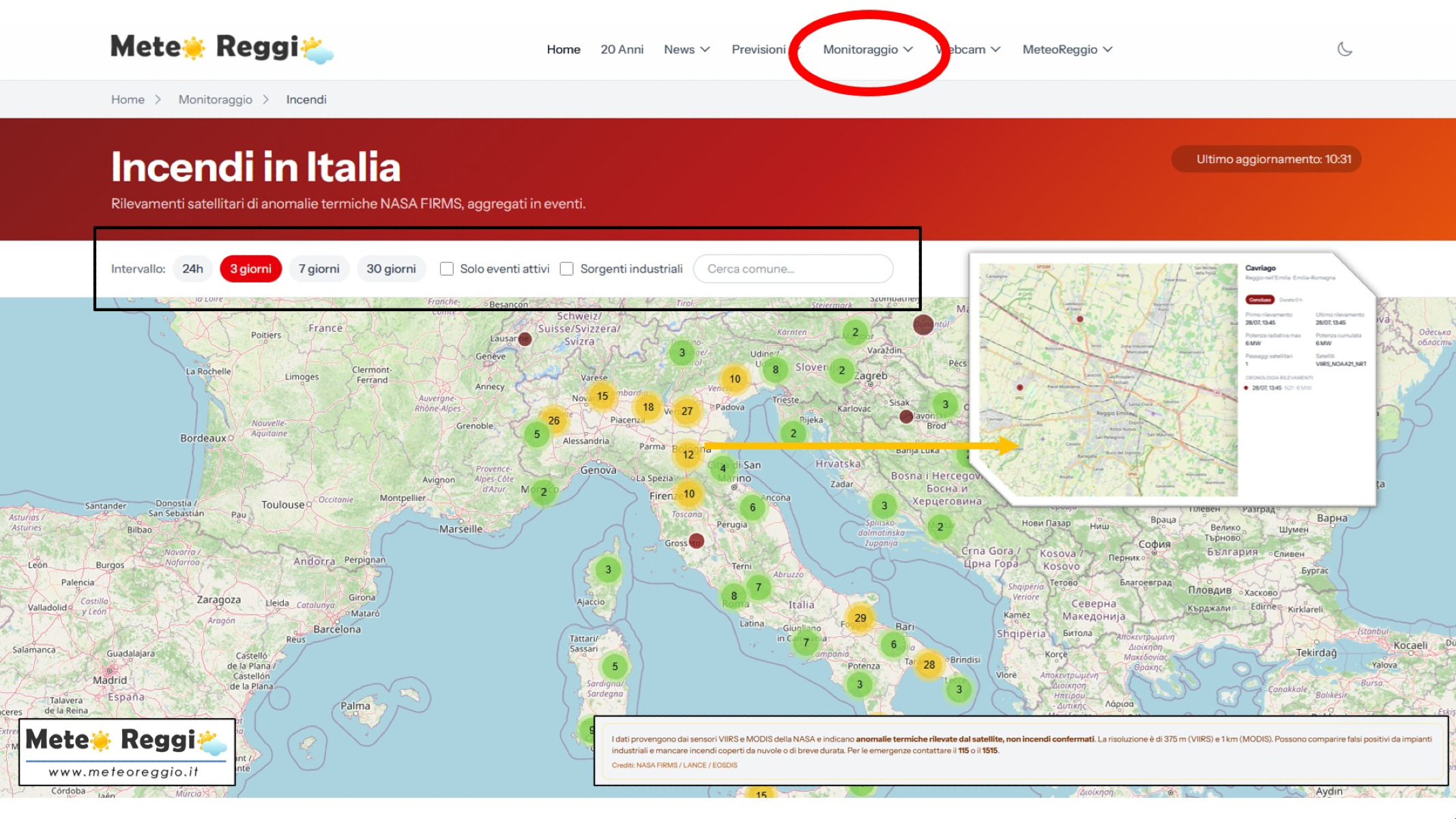 Si accende il fuoco! La nuovissima pagina degli incendi!